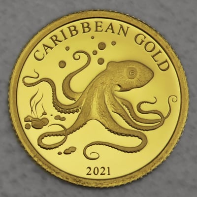 Goldmünze 0,5g "Octopus" 2021 Caribbean Gold (Barbados) - Miniaturansicht 1