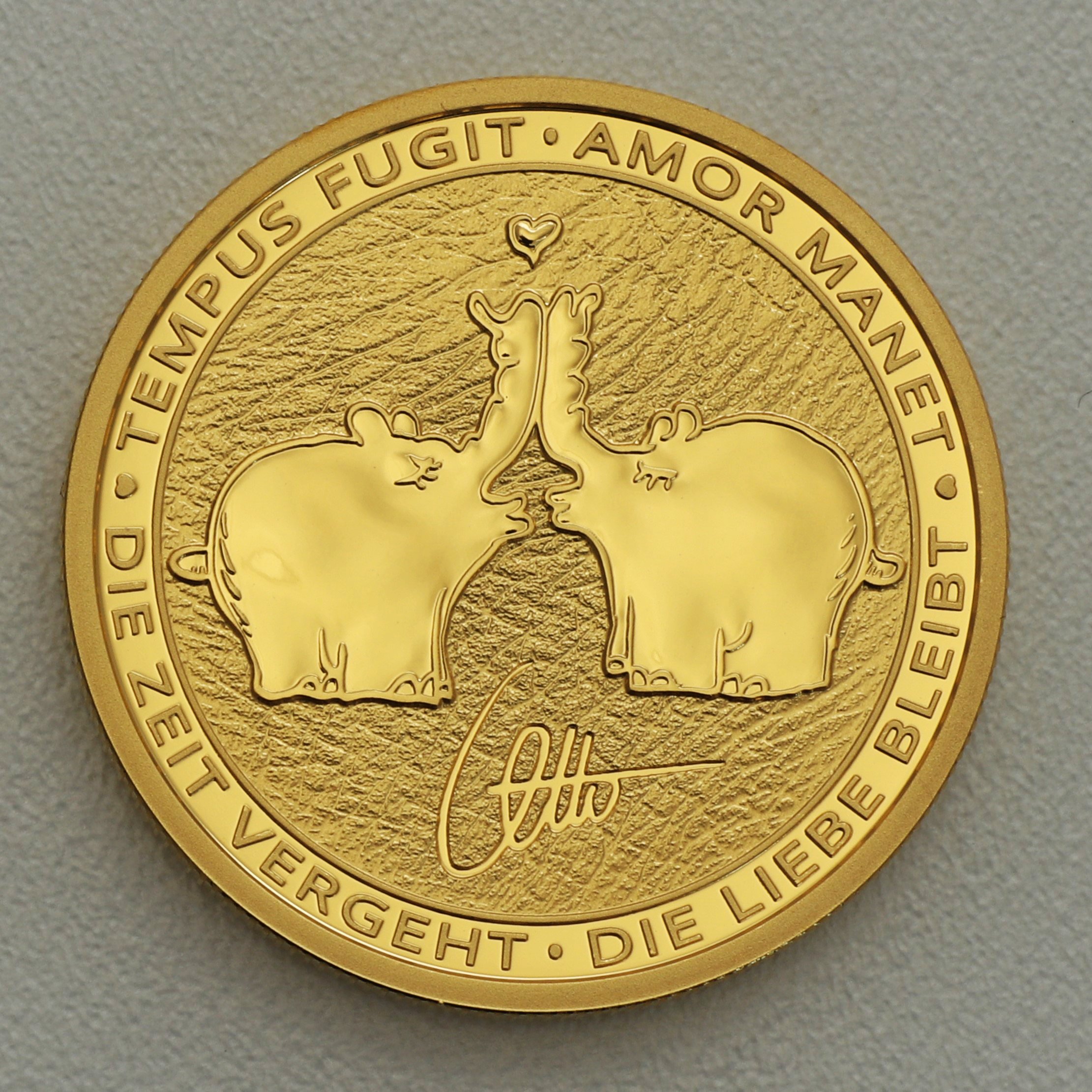 Goldmünze 1oz "Tempus Fugit – Armor Manet" 2021 Ottifanten – Kissing Ottifants (Tuvalu) - Hauptansicht