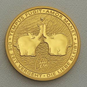 Goldmünze 1oz "Tempus Fugit – Armor Manet" 2021 Ottifanten – Kissing Ottifants (Tuvalu) - Hauptansicht