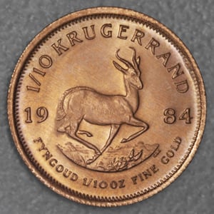 Goldmünze 1/10oz "Krügerrand" 1984 (Südafrika) - Hauptansicht
