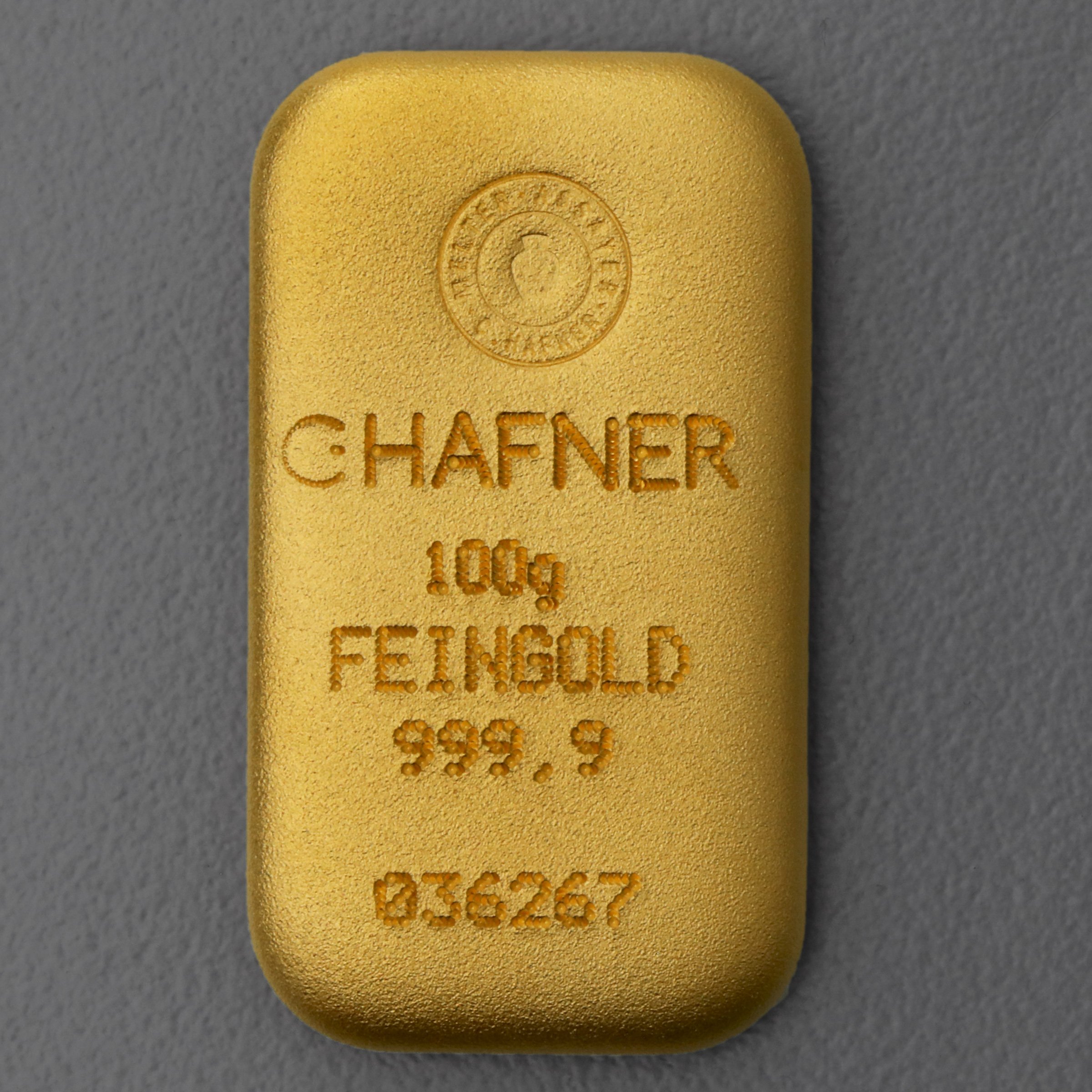 Goldbarren 100g "C.HAFNER - Gussform" - Detailansicht 3