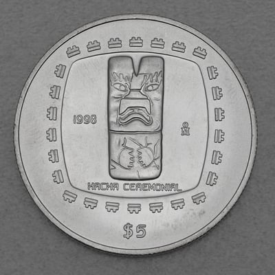 Silbermünze 1oz "Jadebeil" 1998 Präkolumbische Kulturen – Olmeken (Mexiko) - Miniaturansicht 1