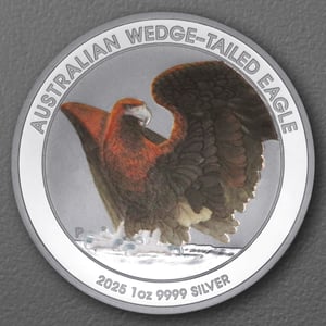 Silbermünze 1oz "Wedge-tailed Eagle" 2025 (koloriert) in Coin Card (Australien) - Miniaturansicht 1