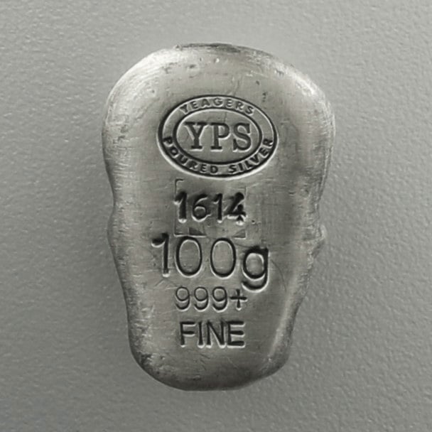 Silber 3-D Barren "Totenkopf" 100g, Patina - Detailansicht 1