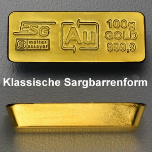 Goldbarren 100g Au ESG (klassischer Sargbarren) - Miniaturansicht 4