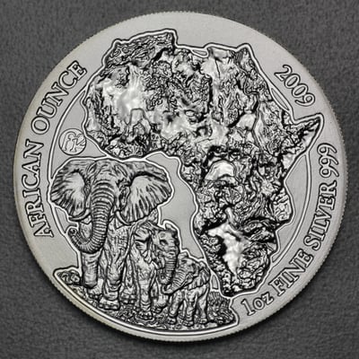 Silbermünze 1oz "Elefant" 2009 African Ounce (Ruanda) - Miniaturansicht 1