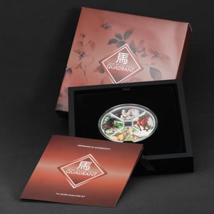 Silbermünzen 4 x 1oz "Pferd" 2026 (PP/koloriert) Set – 4-teilig Quadrant (Tuvalu) - Miniaturansicht 11