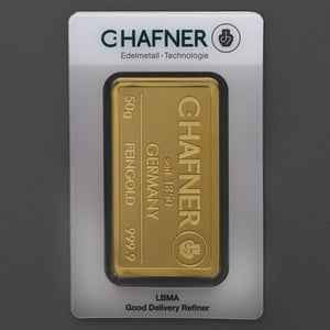 Goldbarren 50g "C.HAFNER - Prägeform" - Hauptansicht