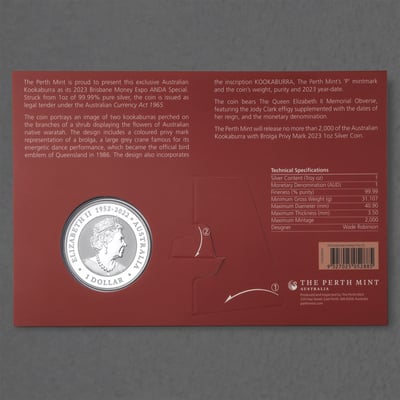 Silbermünze 1oz "Kookaburra" 2023 (Privy Mark) Brisbane Money Expo ANDA Special (Australien) - Miniaturansicht 4