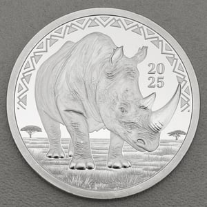 Silbermünze 1oz "Nashorn" 2025 (PP) Big Five (Liberia) - Hauptansicht