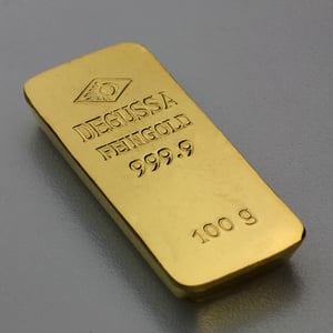 Goldbarren 100g DEGUSSA (alte Form) - Hauptansicht