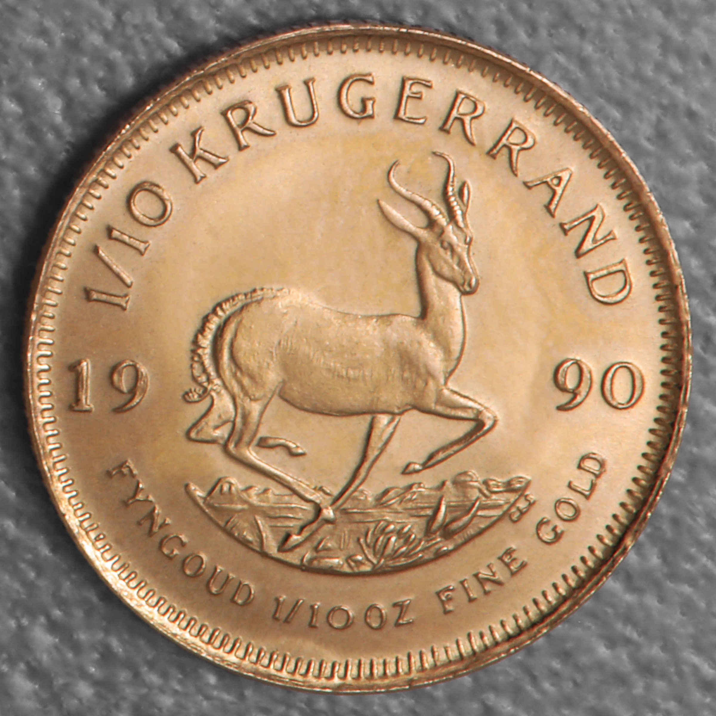 Goldmünze 1/10oz "Krügerrand" 1990 (Südafrika) - Hauptansicht
