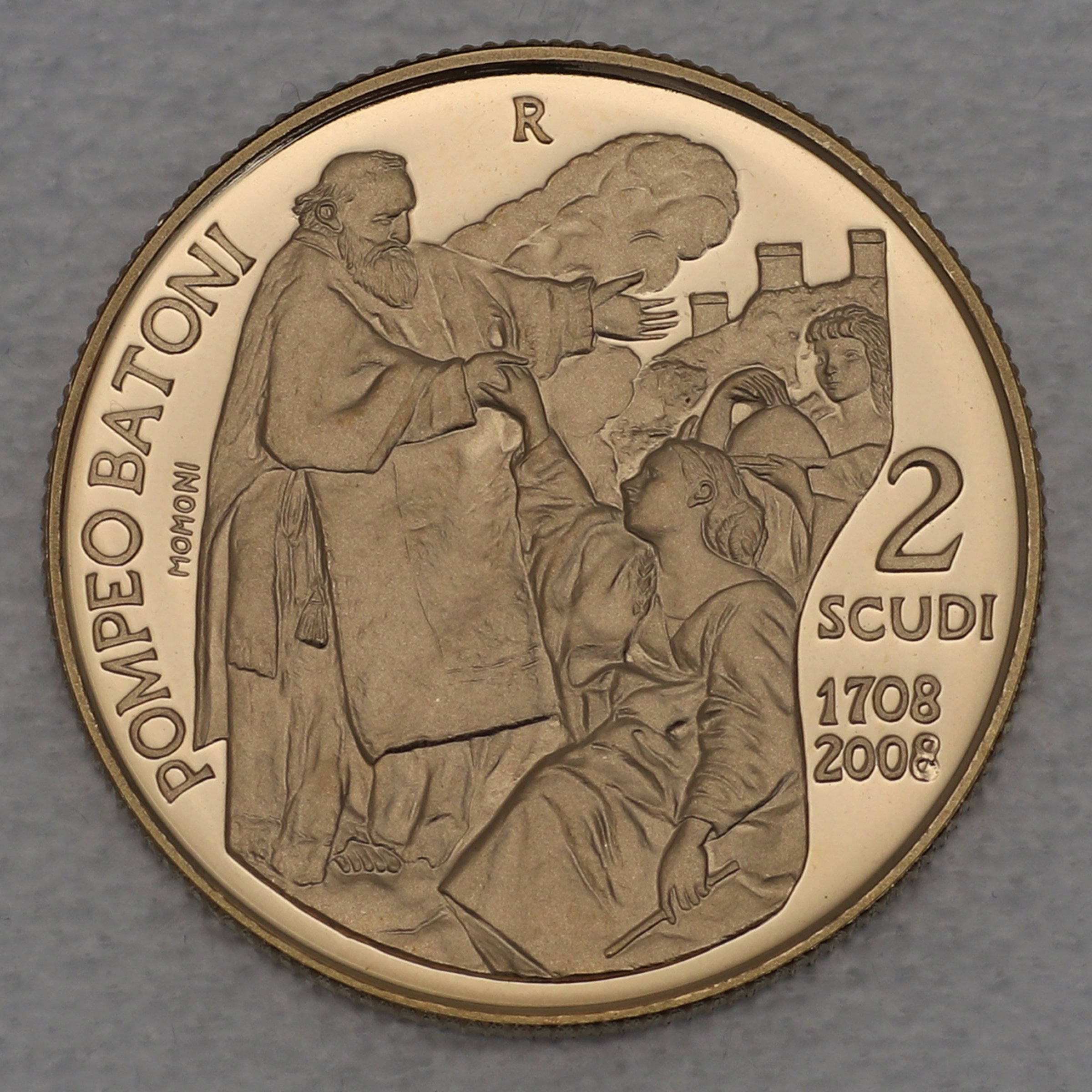 Goldmünze 2 Scudi "Pompeo Batoni" 2008 (PP) 300. Geburtstag (San Marino) - Hauptansicht