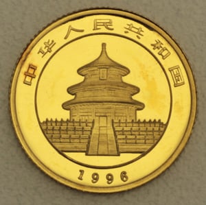 Goldmünze 1/10oz "Panda" 1996 (China) - Miniaturansicht 2