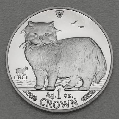 Silbermünze 1oz "Persian Cat" 1989 Cats (Isle of Man) - Miniaturansicht 1