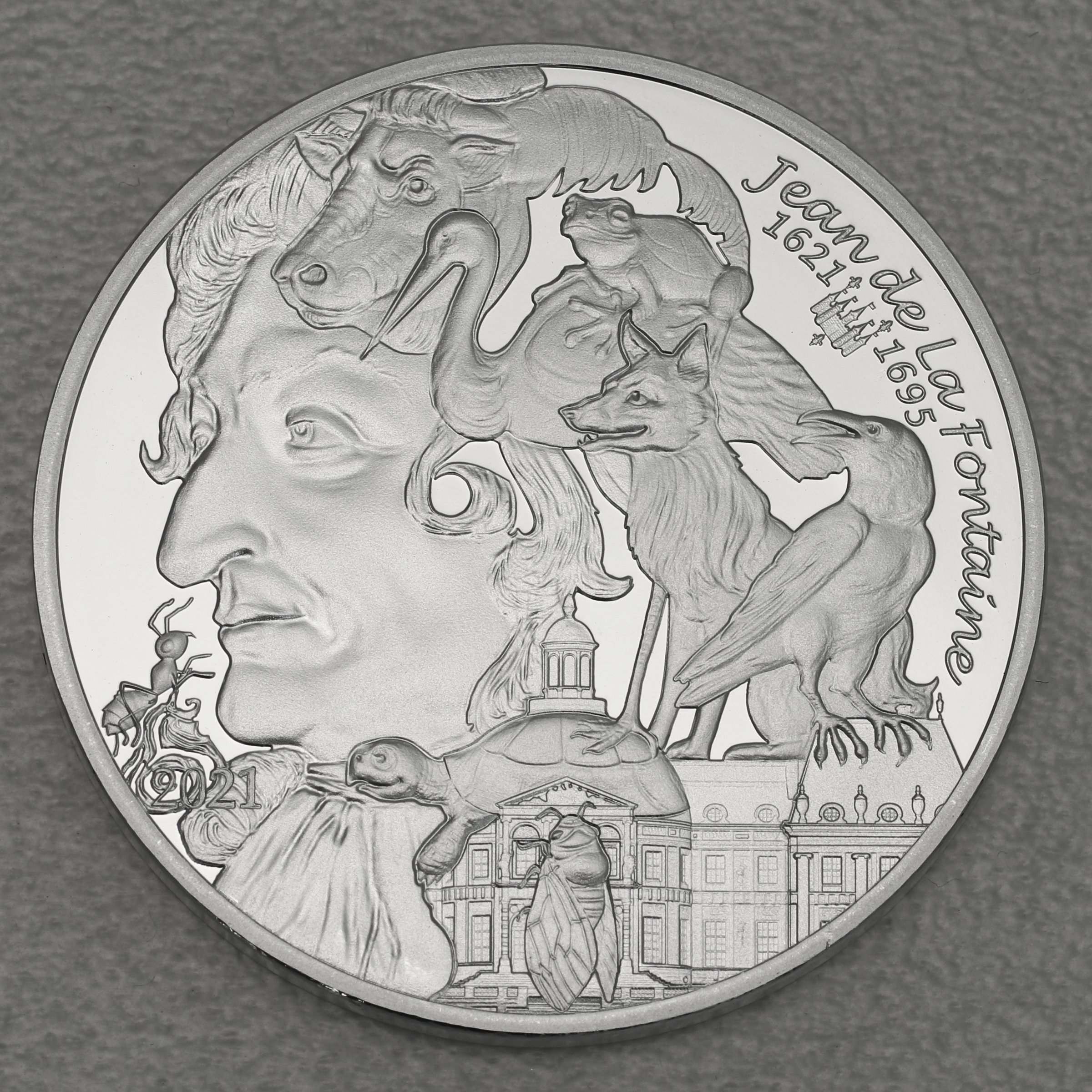 Silbermünze 10 Euro "La Fontaine" 2021 (PP) (Frankreich) - Hauptansicht
