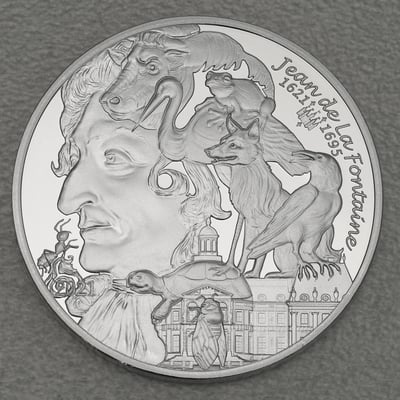 Silbermünze 10 Euro "La Fontaine" 2021 (PP) (Frankreich) - Miniaturansicht 1