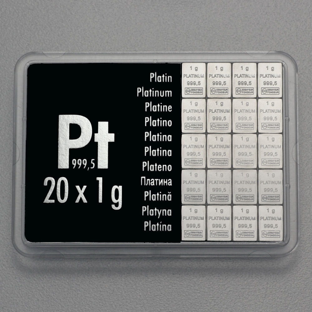 Platintafel (20x 1g Feinplatin) "CombiBar" - Hauptansicht