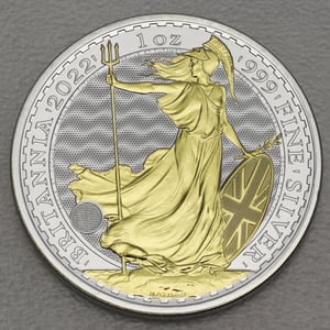 Silbermünze 1oz "Britannia" 2022 (vergoldet) (Großbritannien) - Hauptansicht