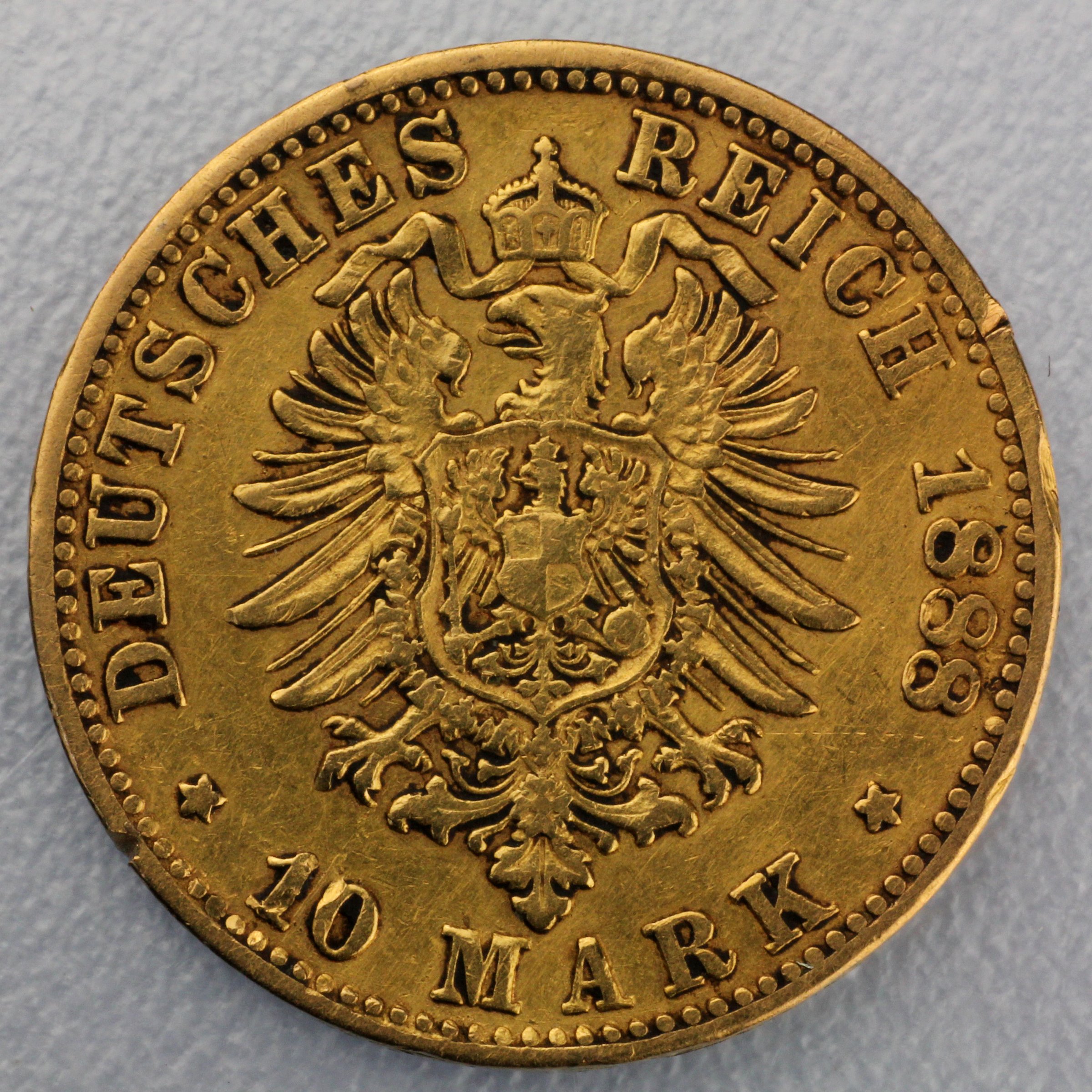 Goldmünze 10 Mark "Otto" 1888-D J.198 (Bayern) - Detailansicht 1
