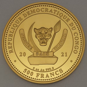 Goldmünze 5oz "Weißkopfseeadler" 2021 World s Wildlife (Kongo) - Miniaturansicht 2