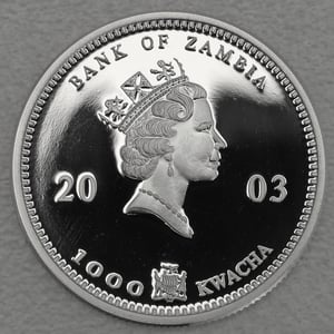 Silbermünze 1/4oz "Zambia Elefant" 2003 (PP) African Wildlife (Sambia) - Miniaturansicht 2