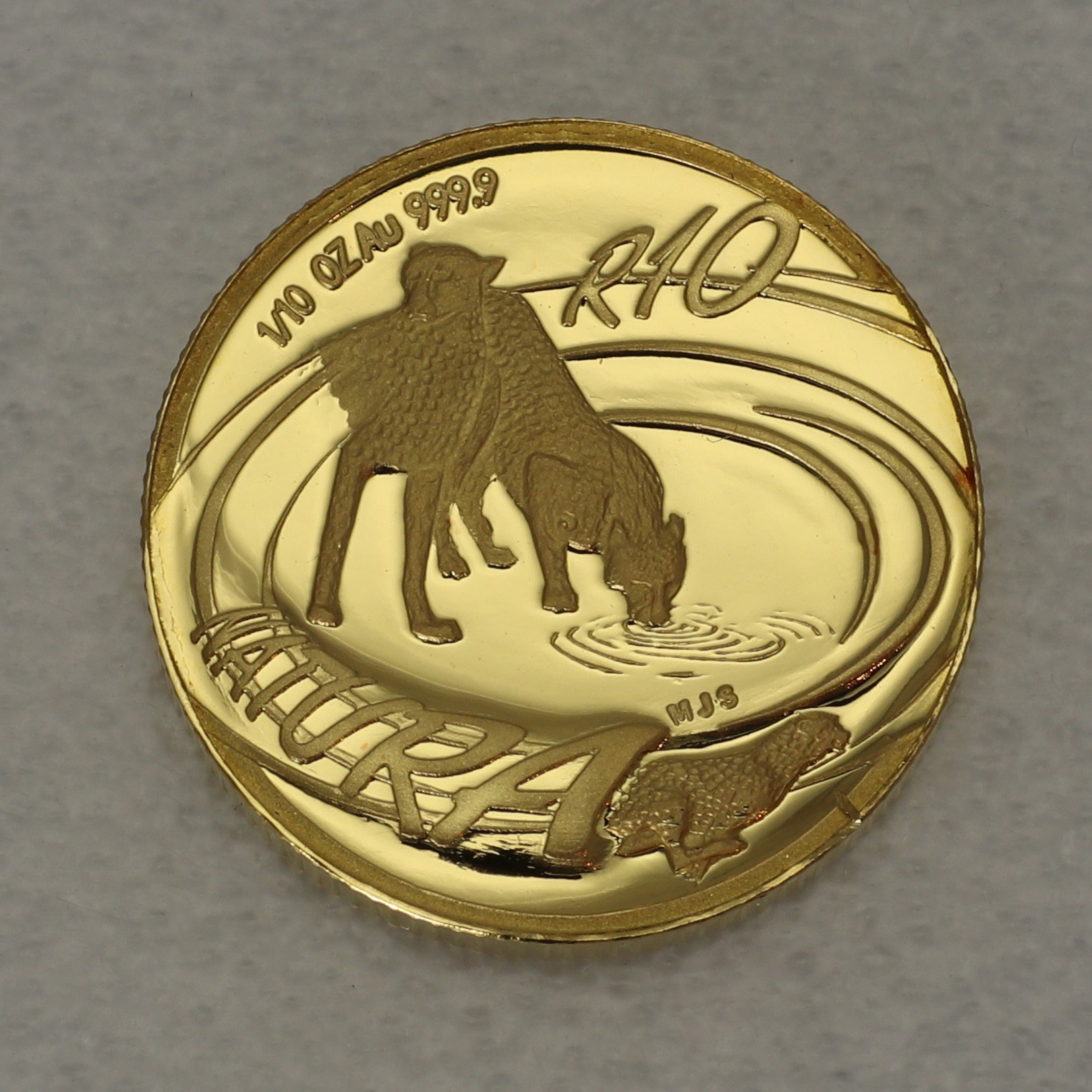 Goldmünze 1/10oz "The Cheetah" 2002 Natura - Wild Cats of Africa (Südafrika) - Detailansicht 1