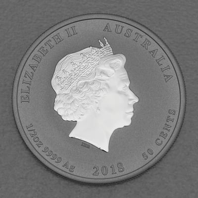 Silbermünze 1/2oz "Hund" 2018 (koloriert) Lunar II – Year of the Dog (Australien) - Miniaturansicht 2
