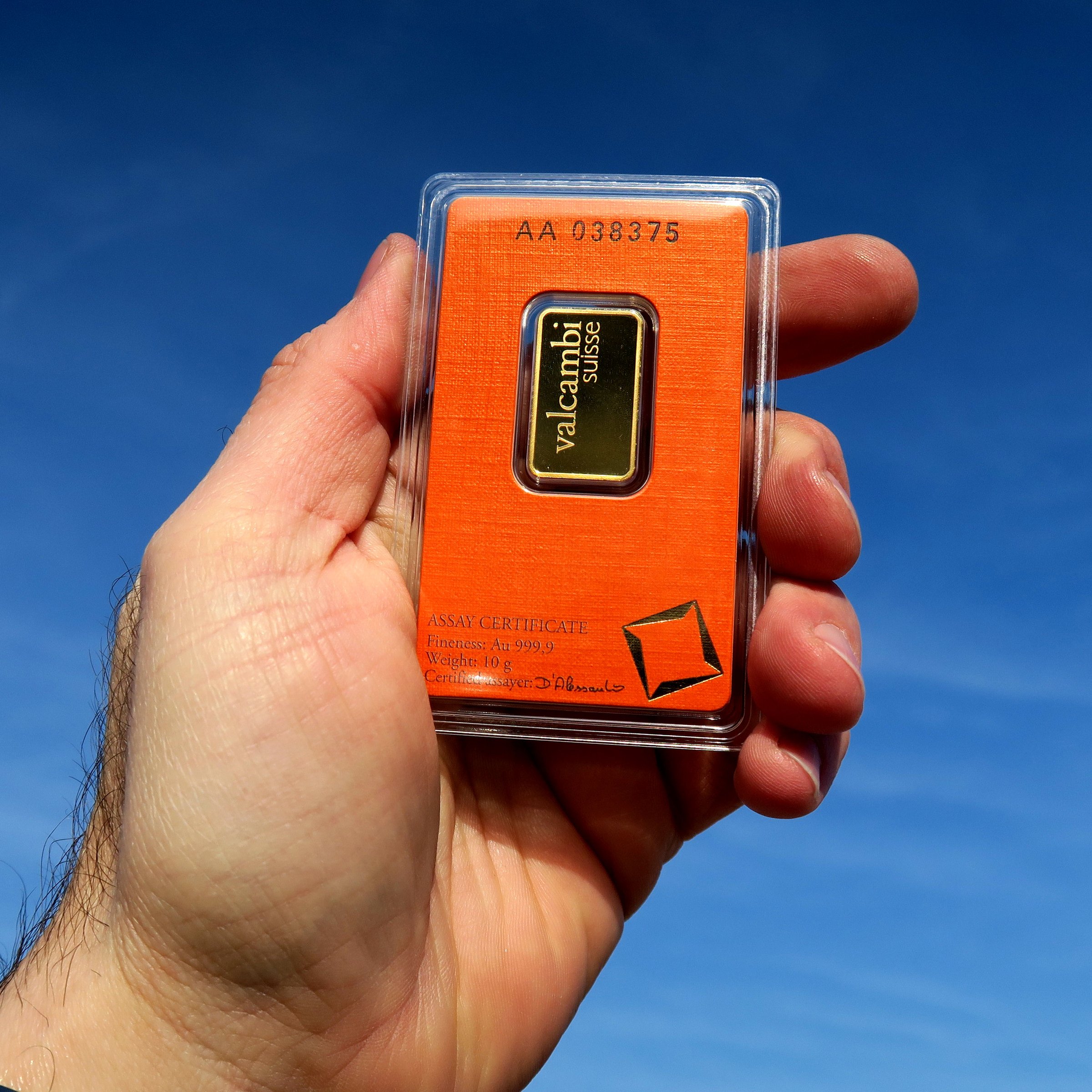 Goldbarren 10g VALCAMBI geprägt - Detailansicht 5