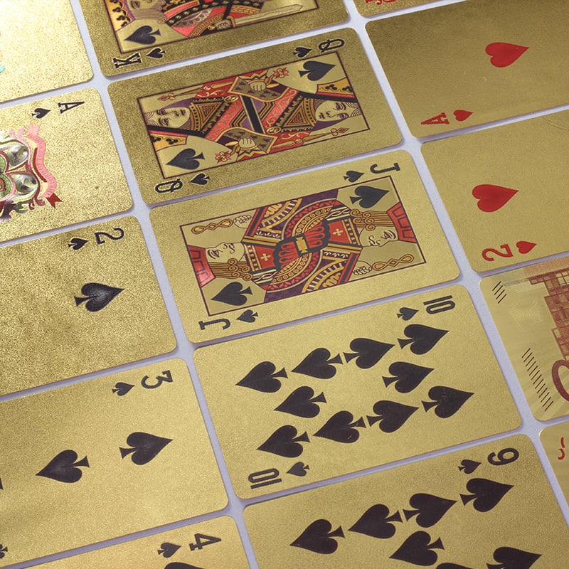 Spielkarten goldfarben Set 54 Karten - Detailansicht 3