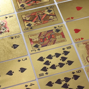 Spielkarten goldfarben Set 54 Karten - Miniaturansicht 4