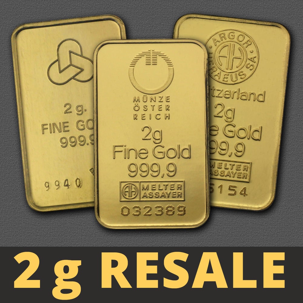 Goldbarren 2g "Resale" (div. Hersteller) - Hauptansicht