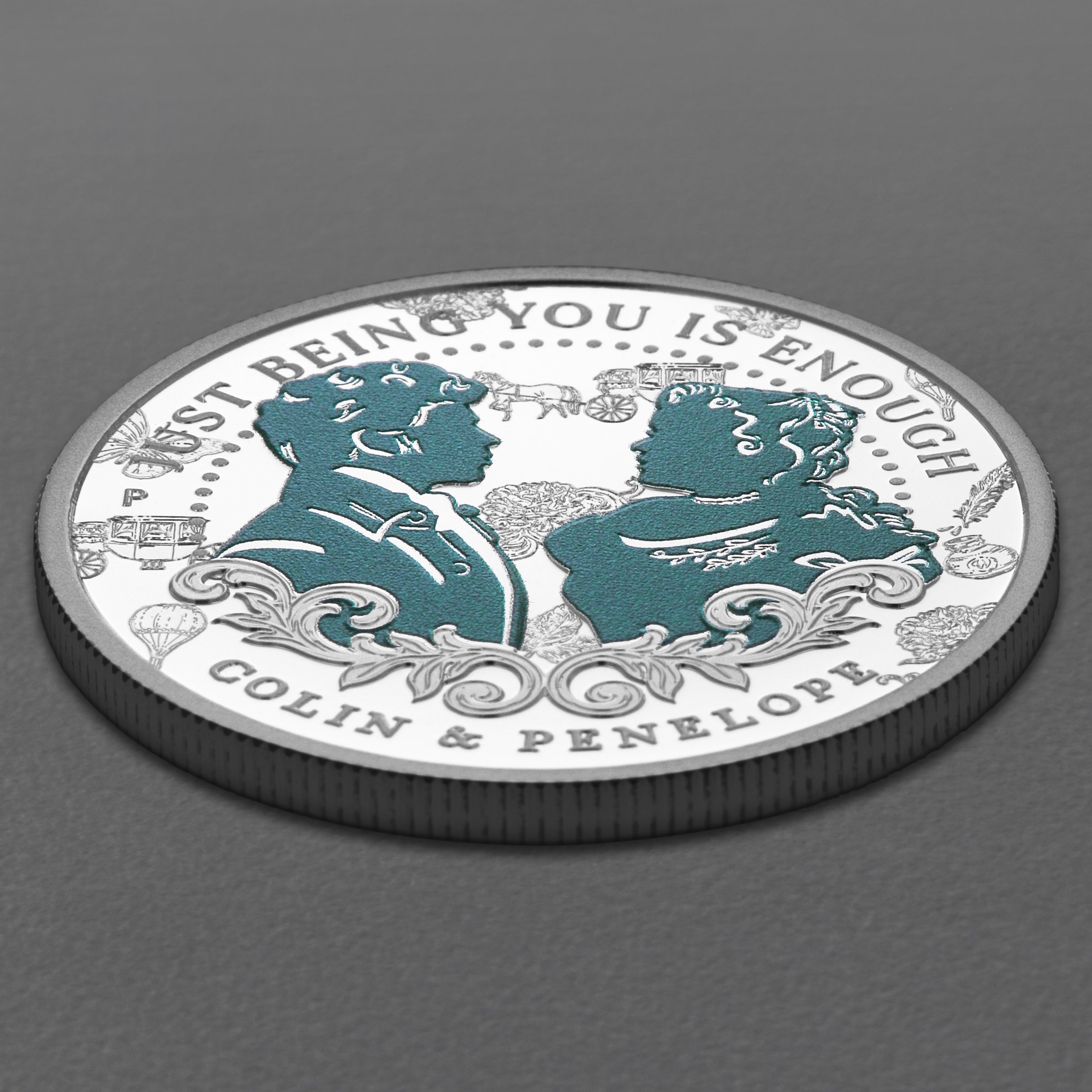 Silbermünze 1/2oz "Colin & Penelope" 2026 (PP/koloriert) Bridgerton (Tuvalu) - Detailansicht 2