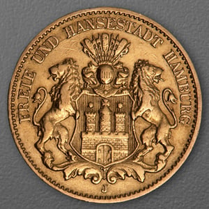 Goldmünze 10 Mark "Stadtwappen Hamburg" 1879-J J.209 (Hamburg) - Hauptansicht