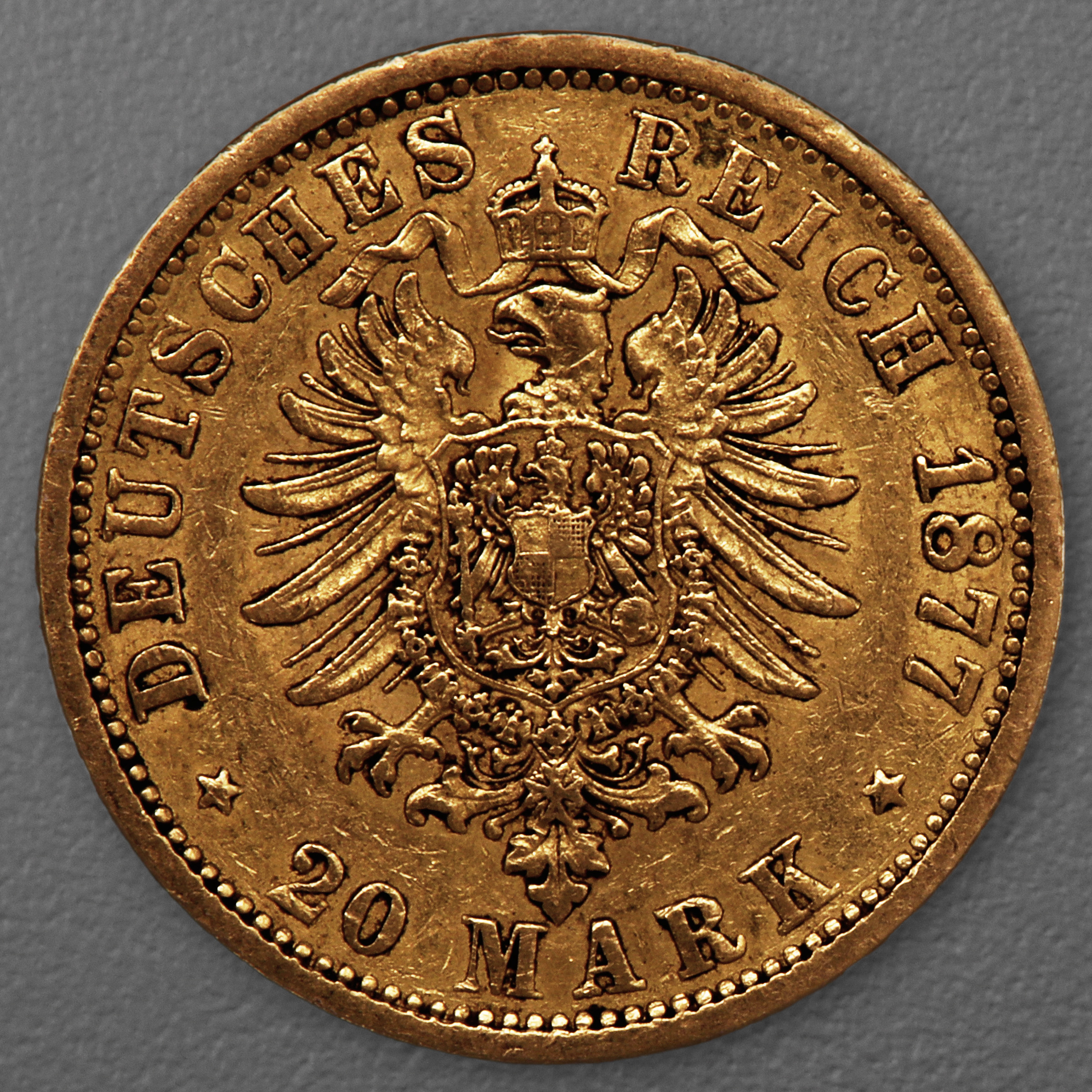 Goldmünze 20 Mark "Stadtwappen Hamburg" 1877-J J.210 (Hamburg) - Detailansicht 1