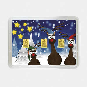 Goldbarren 3g "Rentiere/Weihnachten" (Flip) - Hauptansicht