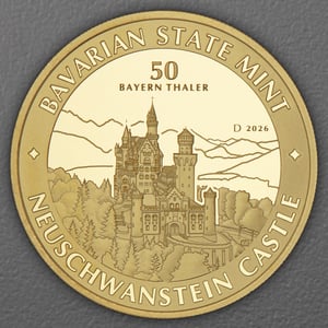 Gold 1/2oz "Schloss Neuschwanstein" 2026 Bayern Thaler (Deutschland) - Hauptansicht