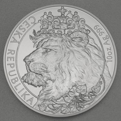 Silbermünze 10oz "Tschechischer Löwe" 2021 (Niue) - Miniaturansicht 1