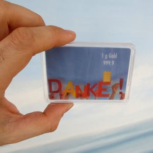Goldbarren 1g "Danke/Thanks-Hände" (Flip) - Miniaturansicht 2