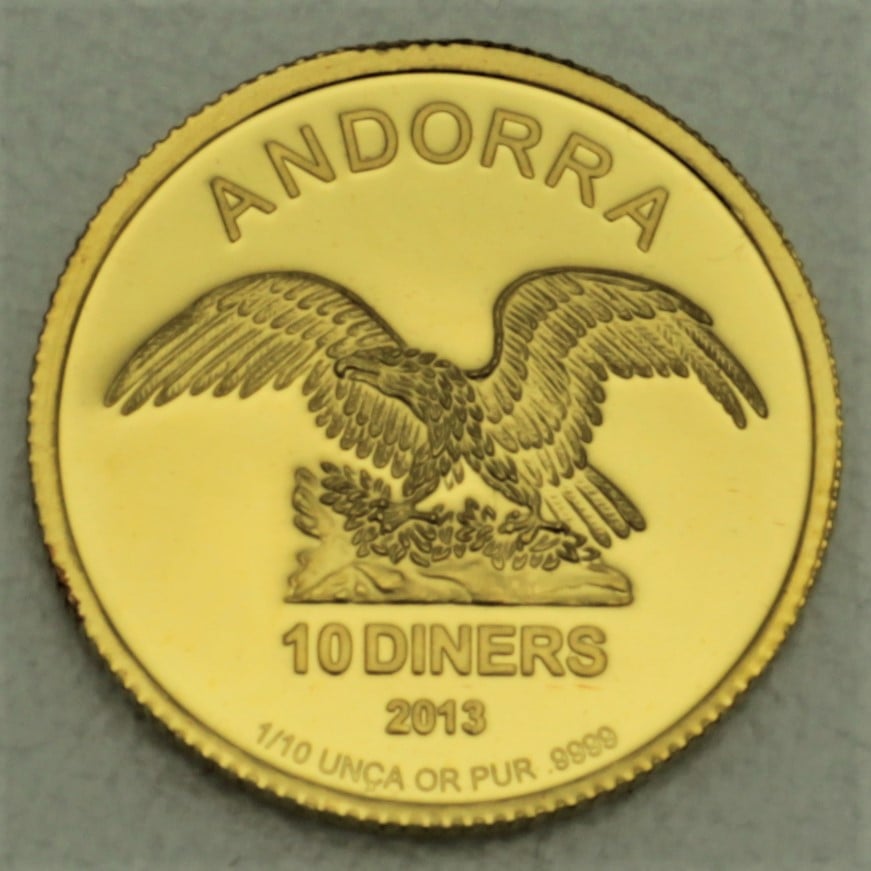 Goldmünze 1/10oz "Andorra Eagle" verschiedene Jahrgänge (Andorra) - Hauptansicht
