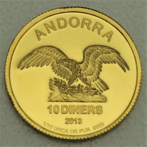 Goldmünze 1/10oz "Andorra Eagle" verschiedene Jahrgänge (Andorra) - Hauptansicht