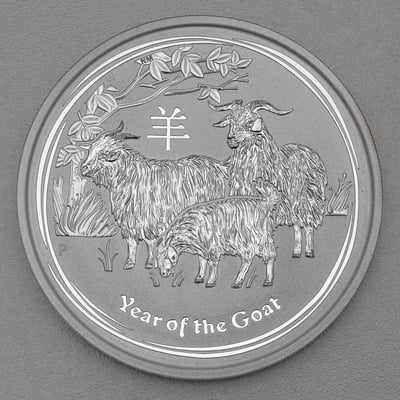 Silbermünze 5oz "Ziege" 2015 Lunar II – Year of the Goat 19% (Australien) - Miniaturansicht 1