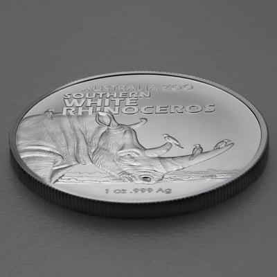 Silbermünze 1oz "Südliches Breitmaulnashorn" 2023 Australia Zoo 19% (Australien) - Miniaturansicht 3