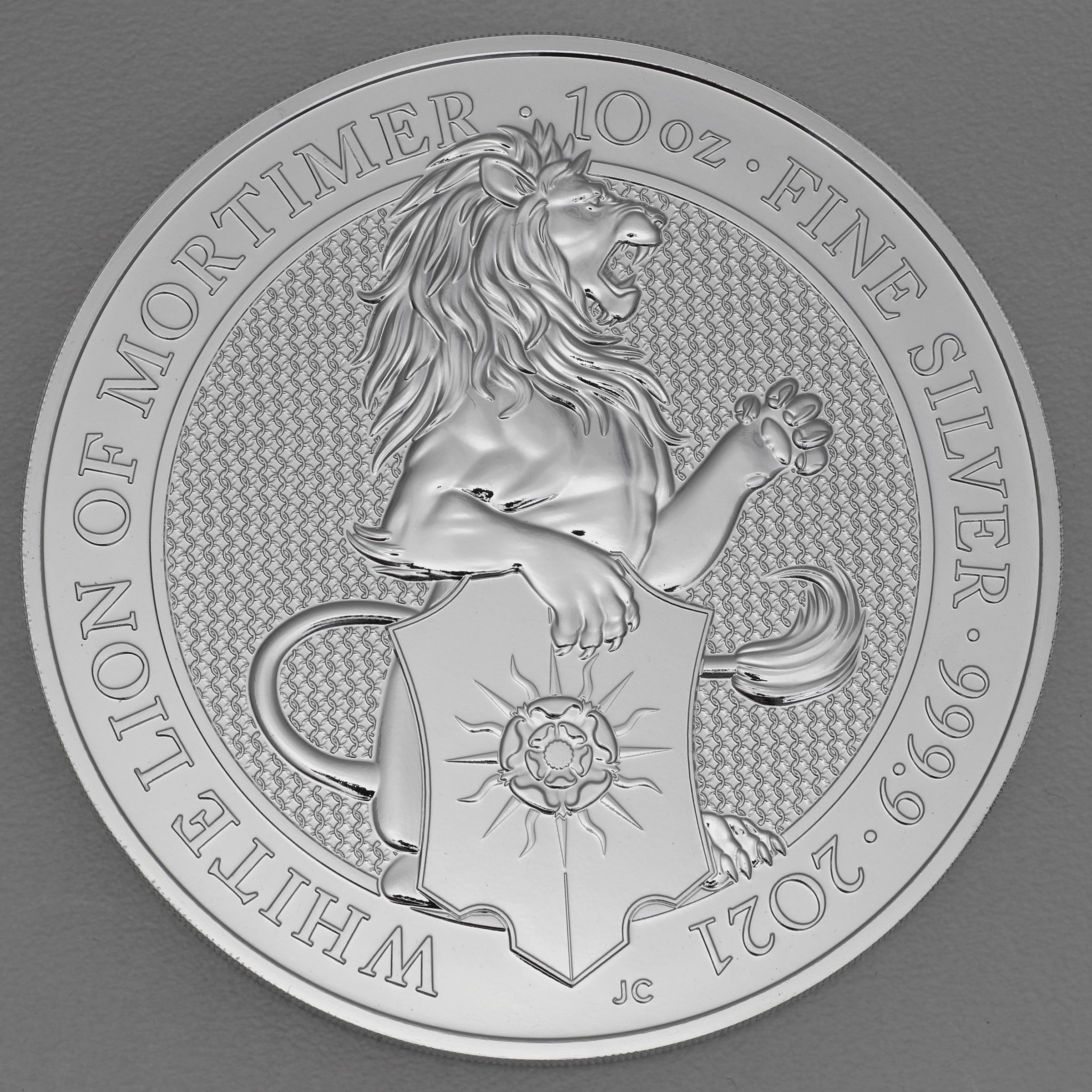 Silbermünze 10oz "White Lion of Mortimer" 2021 The Queen s Beasts (Großbritannien) - Hauptansicht