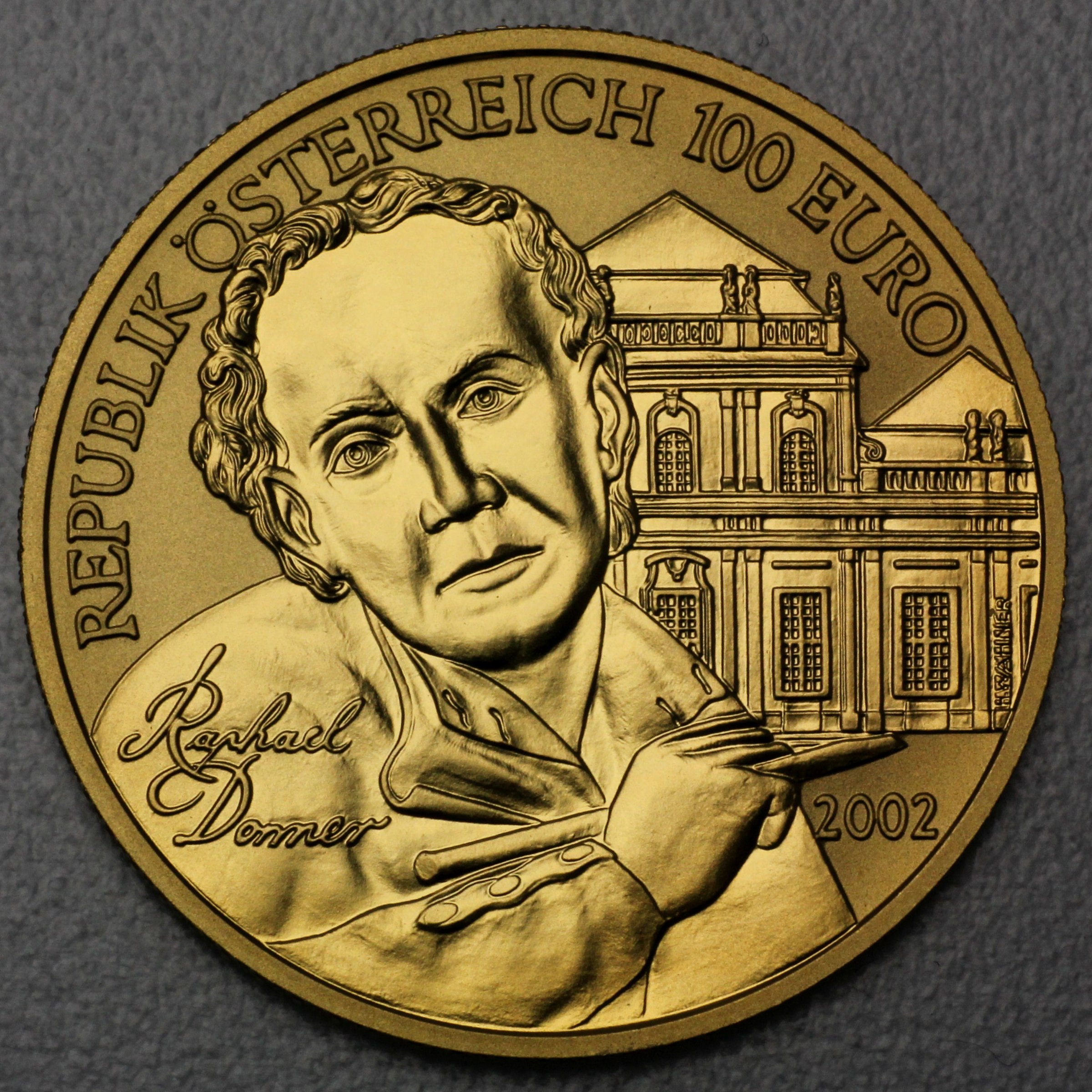 Goldmünze 100 Euro "Bildhauerei" 2002 Kunstschätze Österreichs (Österreich) - Detailansicht 1