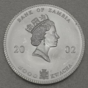 Silbermünze 1oz "Zambia Elefant" 2002 African Wildlife diff. (Sambia) - Miniaturansicht 2