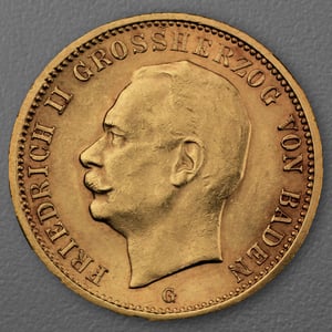 Goldmünze 20 Mark "Friedrich II." 1912-G J.192 (Baden) - Hauptansicht