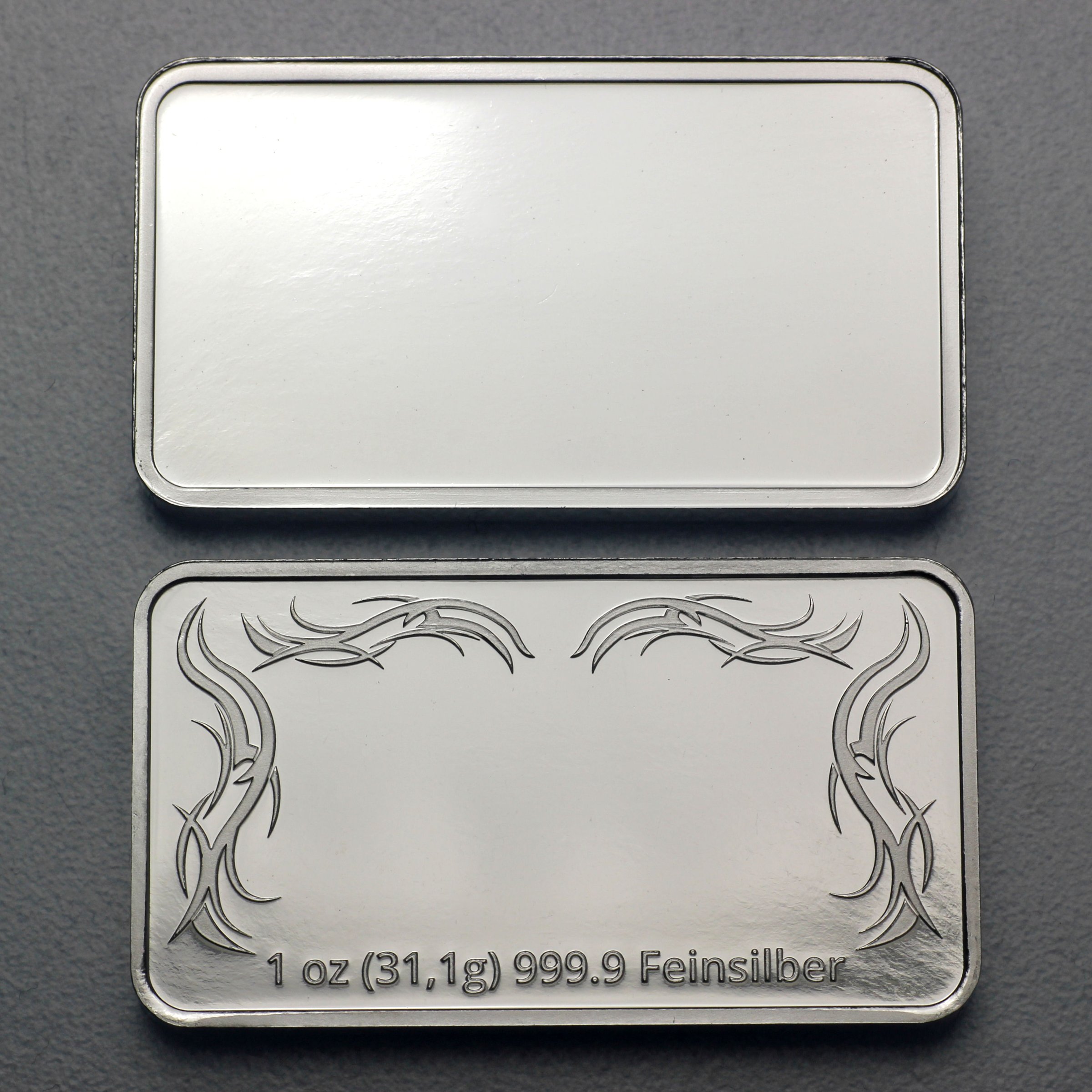 Silberbarren 1oz "Tribal" gravierbar Recyclingsilber - Detailansicht 1