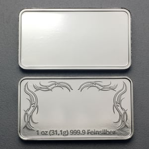 Silberbarren 1oz "Tribal" gravierbar Recyclingsilber - Miniaturansicht 2