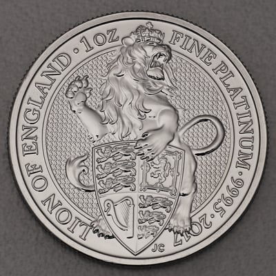 Platinmünze 1oz "Lion of England" 2017 The Queen s Beasts 19% (Großbritannien) - Miniaturansicht 1